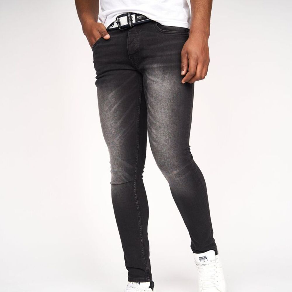 Crosshatch Mens Barbeck Slim Jeans / Black Wash